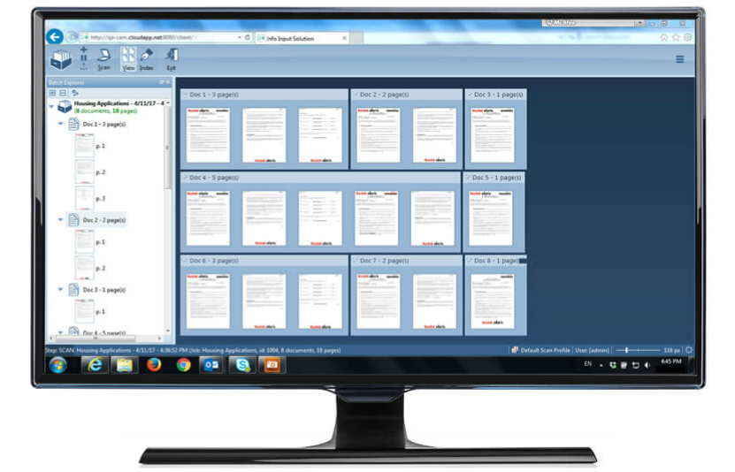 screenshot of Kodak Info Input Solution